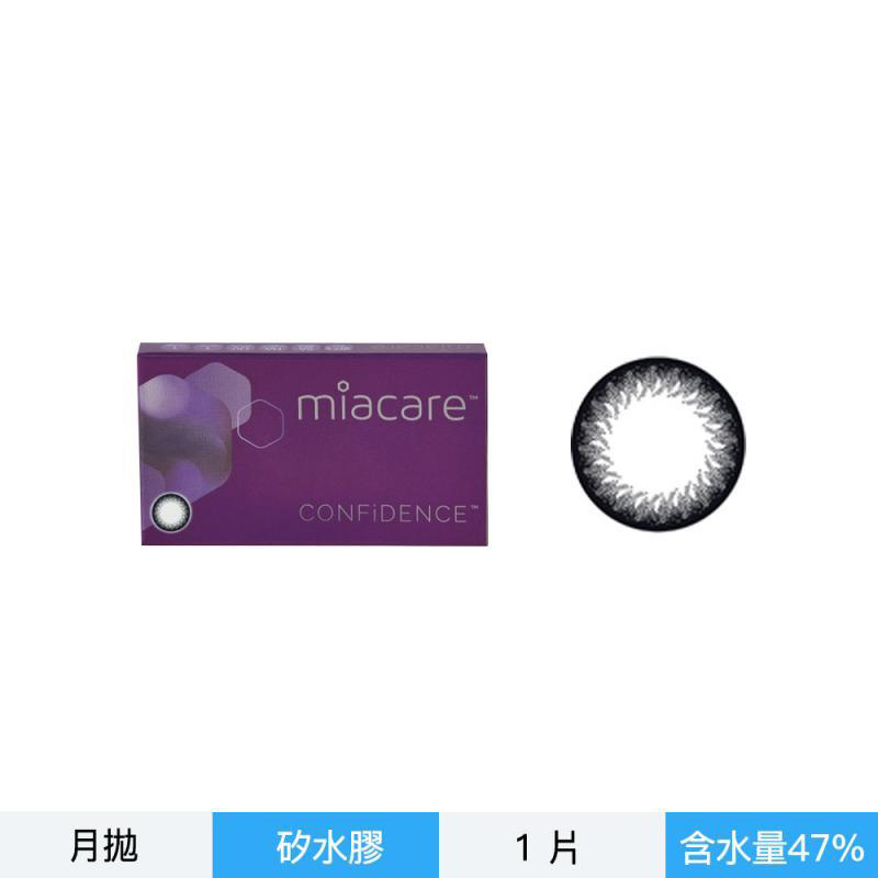 美若康綻美彩色月拋型矽水膠隱形眼鏡-經典黑